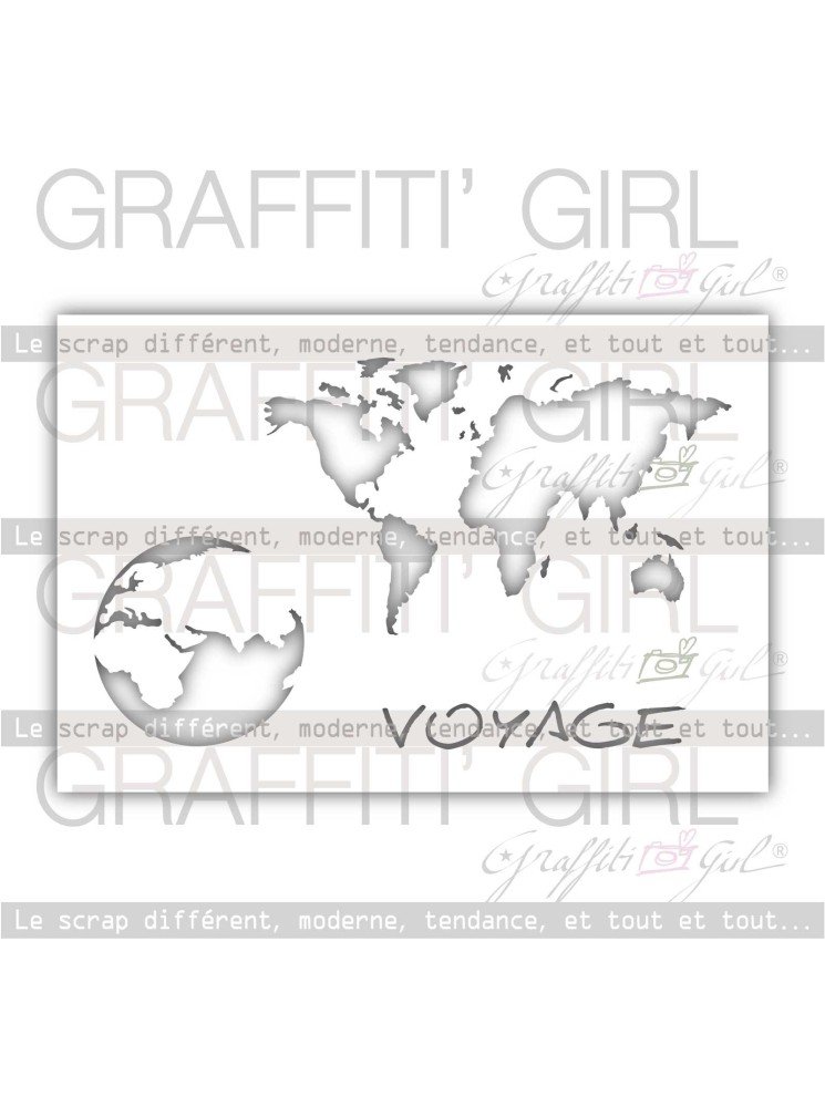 Stencil : Map-Monde - Graffiti Girl