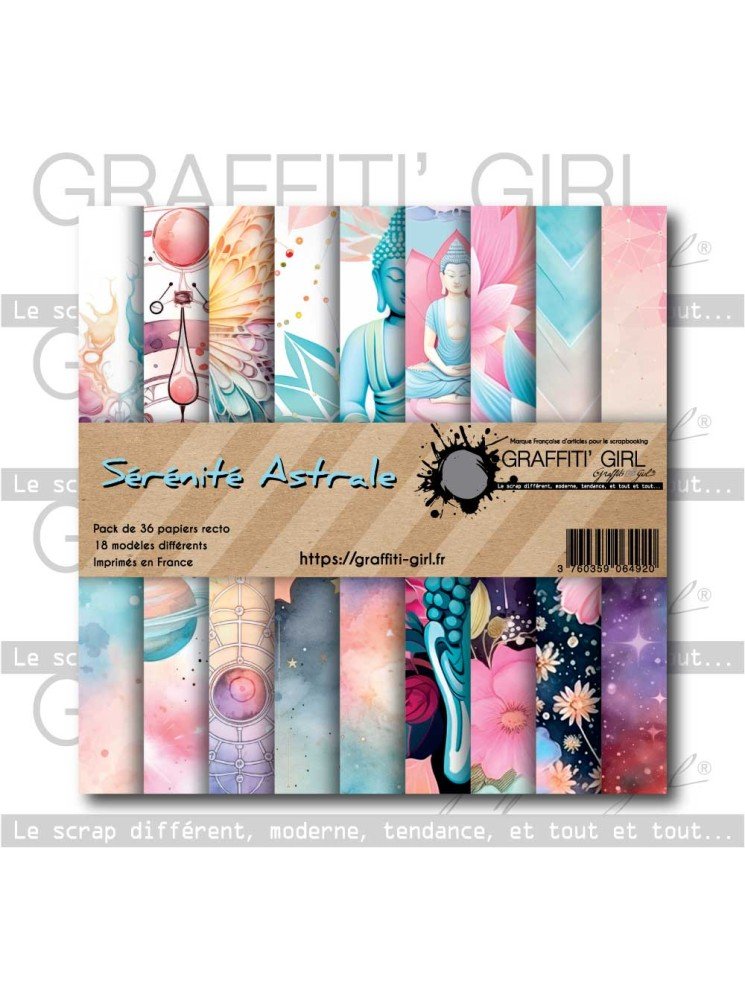 Pack papiers - Collection "Sérénité Astrale" - Graffiti Girl