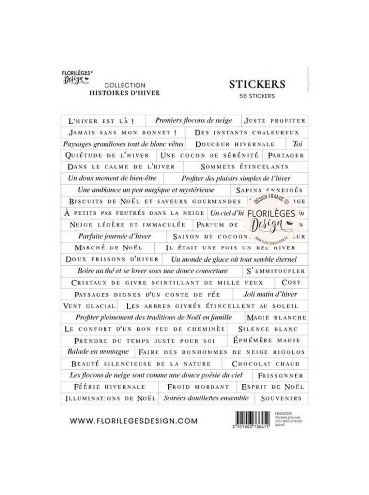 Stickers Phrases - collection "Histoires d'Hiver" - Florilèges