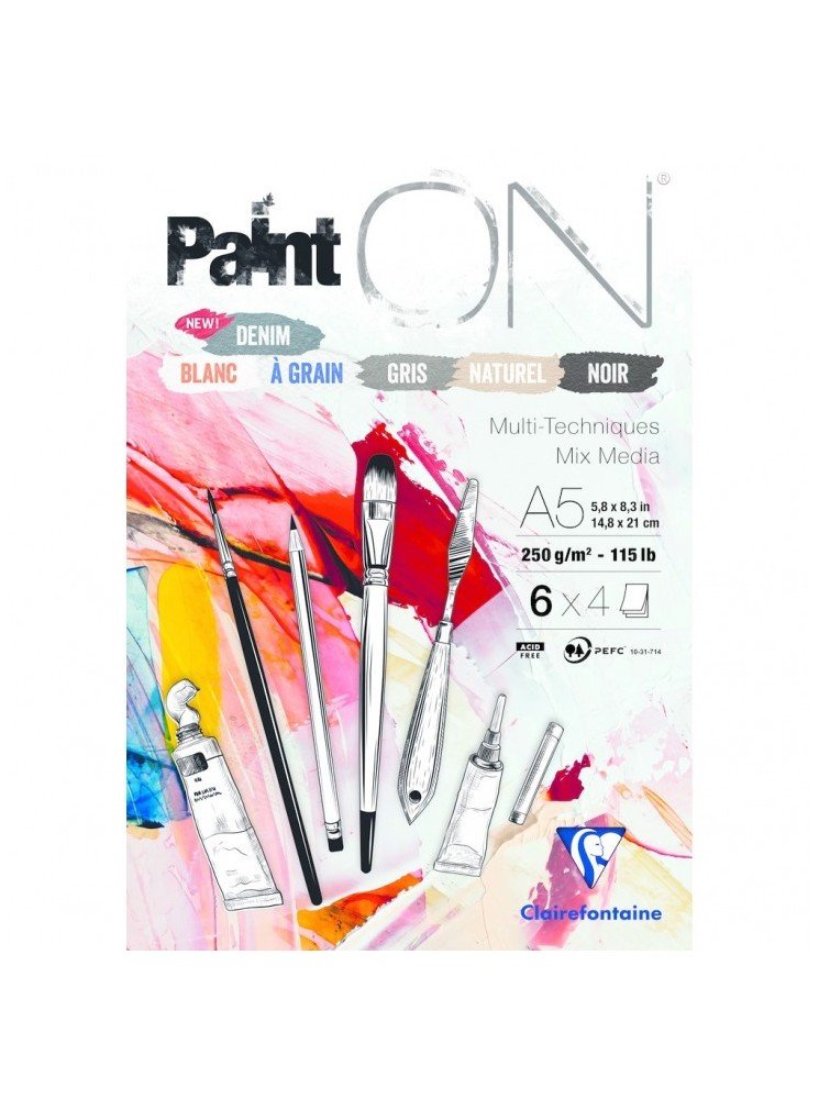 Paint ON - Multi-techniques - Assortiment A5 - Clairefontaine