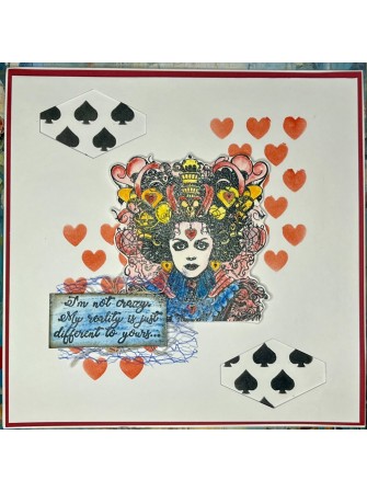 Queen of Hearts - Tampon cling - Collection "Wonderland" - IndigoBlu