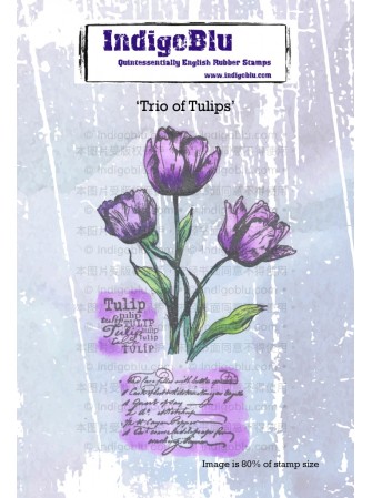 Trio of Tulips - Tampon cling - IndigoBlu