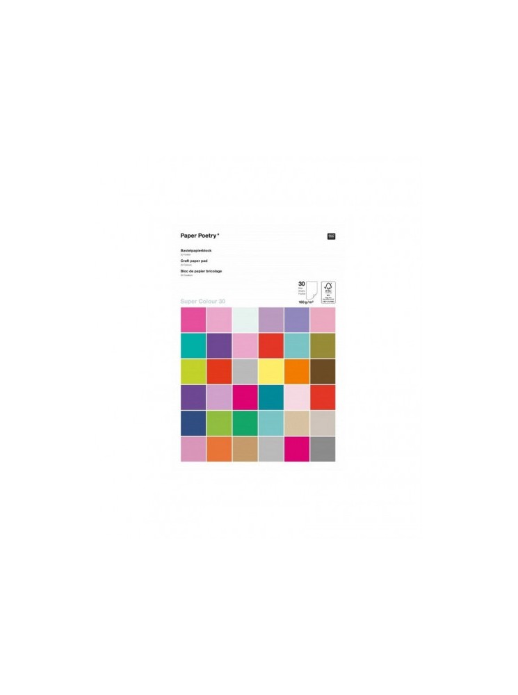 Bloc de papiers unis - A4 - Multi colours - Rico Design