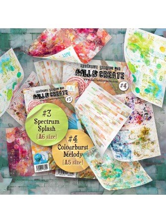 Pack de papiers imprimés A6 - Spectrum Splash - Aall & Create