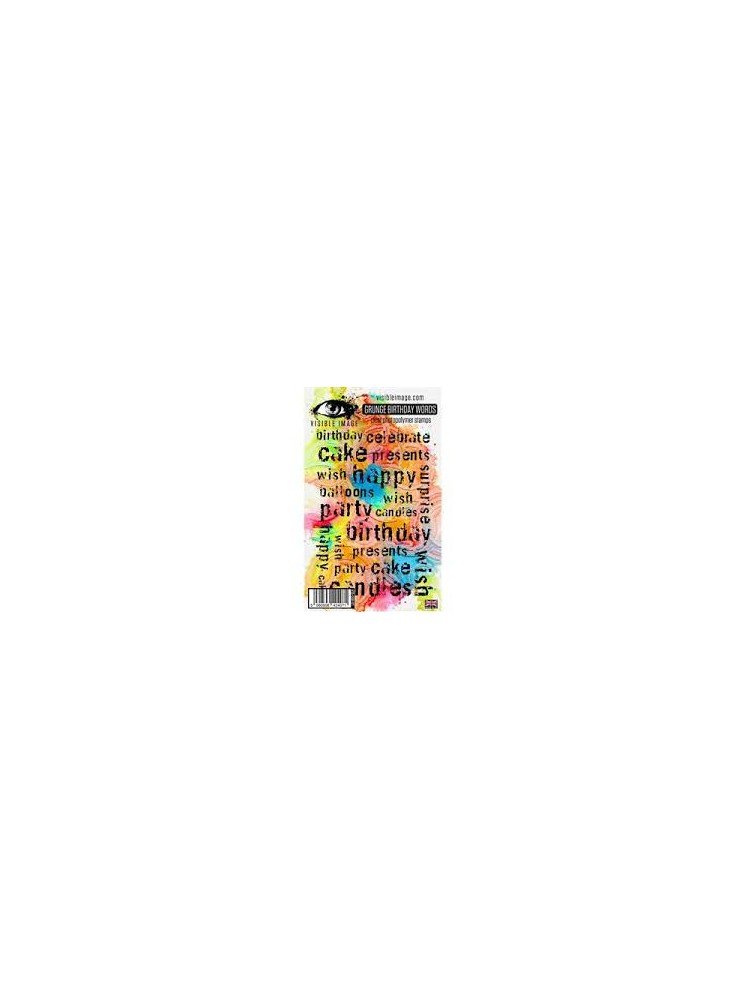 Grunge Birthday Words - Tampon clear - Visible Image