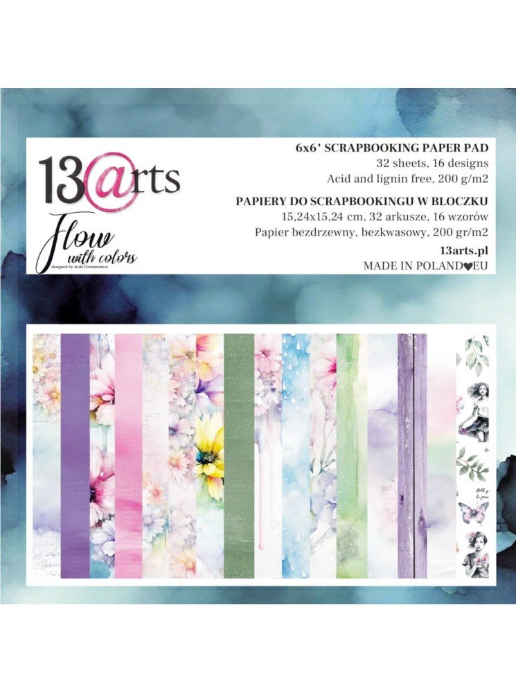 Pack papiers 15 x 15 cm - Collection "Flow with colors" - 13 @rts