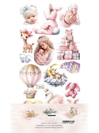 Pack de décors à découper  - Collection  "My little baby" - Girl  - Alchemy of Art
