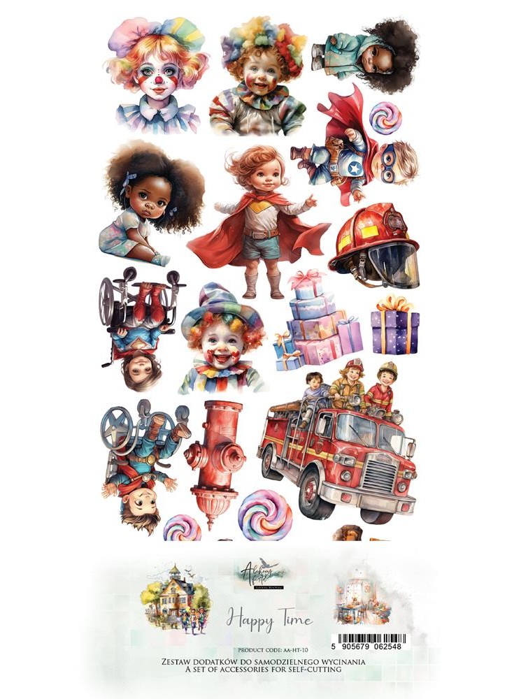 Pack de décors à découper  - Collection  "Happy Time"  - Alchemy of Art