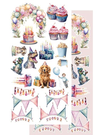 Pack de décors à découper  - Collection  "Happy Time"  - Alchemy of Art