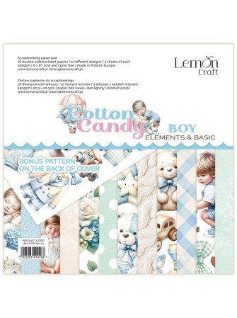 Pack papiers Elements - Boy - Collection "Cotton Candy" - Lemon Craft