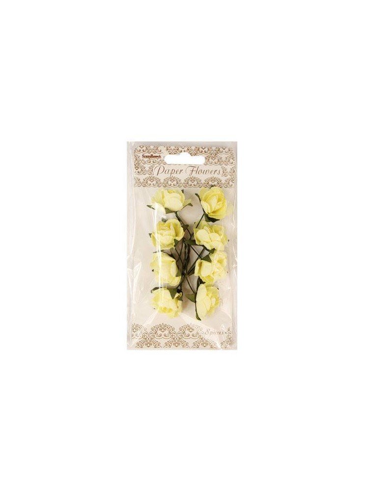 Roses en papier - Jaune pâle - Scrapberry's