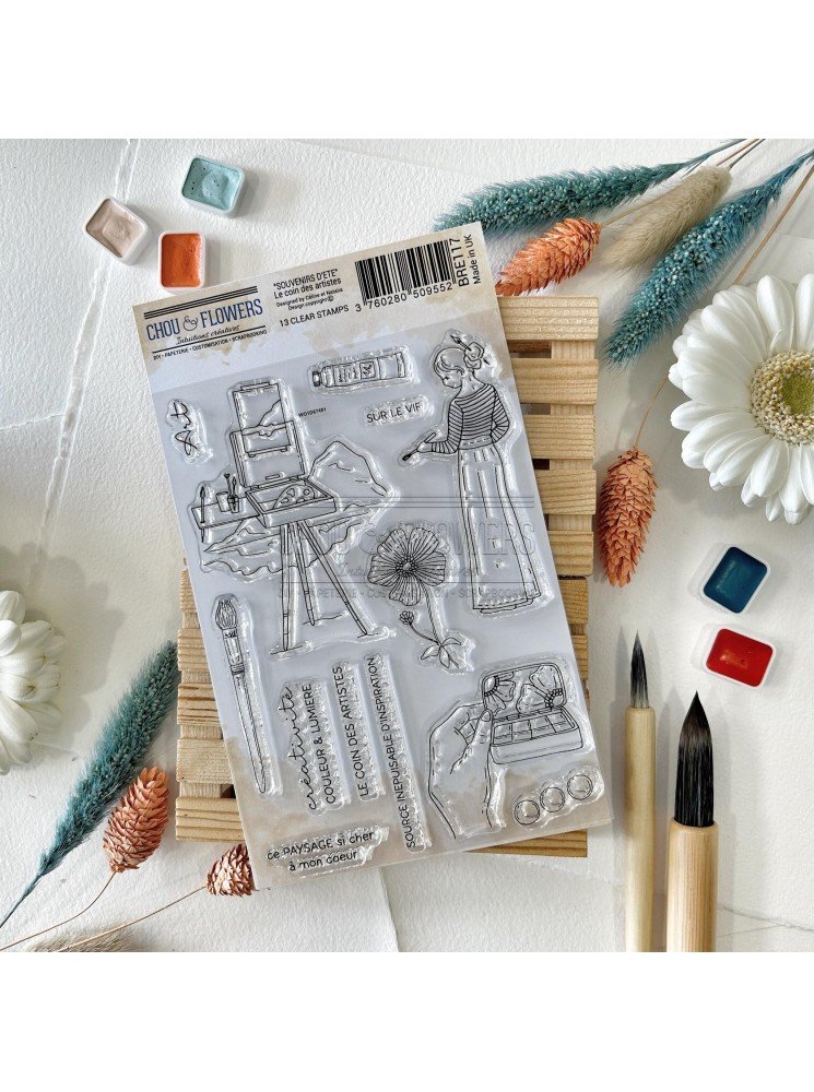 Tampon clear - Le coin des artistes - Collection "Souvenirs d'été" - Chou & Flowers