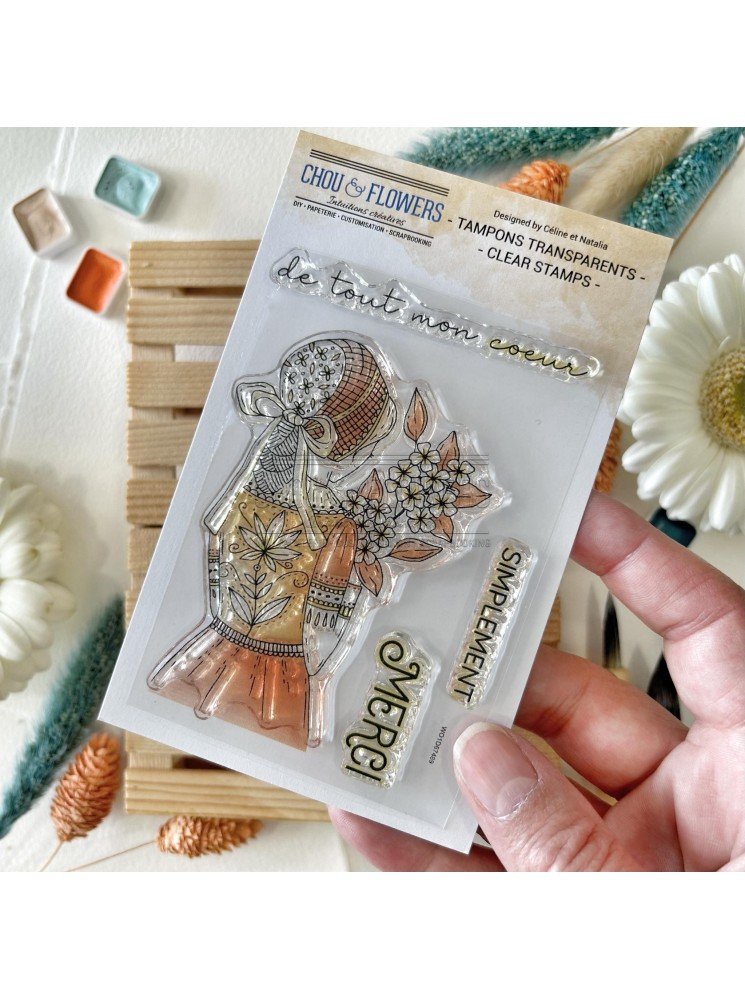 Tampon Clear - Fille Hortensia - Collection "Souvenirs d'été" - Chou & Flowers