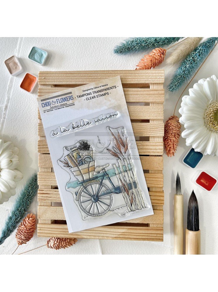 Tampon Clear - La bicyclette - Collection "Souvenirs d'été" - Chou & Flowers