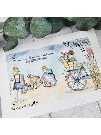 Tampon Clear - La bicyclette - Collection "Souvenirs d'été" - Chou & Flowers