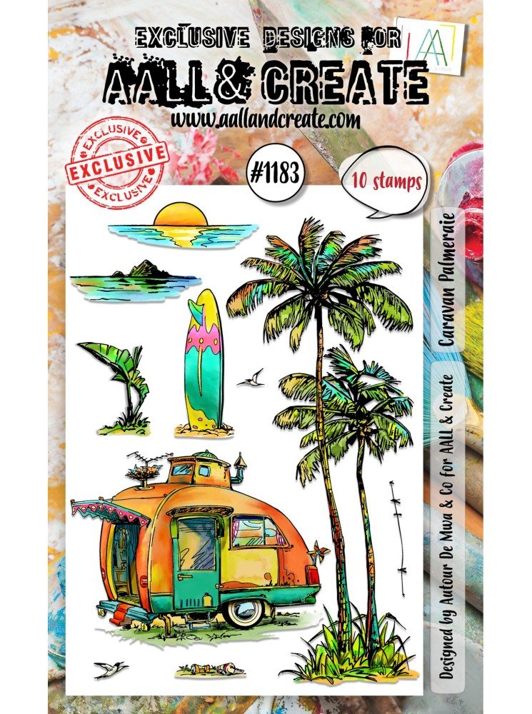 Tampon Clear N° 1183 : Caravan Palmeraie - Collection "Seaside Serenade" - Aall & Create