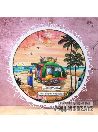 Tampon Clear N° 1183 : Caravan Palmeraie - Collection "Seaside Serenade" - Aall & Create