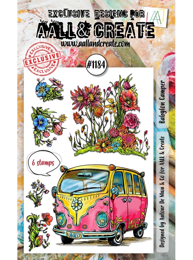 Tampon Clear N° 1184 : Babylon Camper - Collection "Seaside Serenade" - Aall & Create