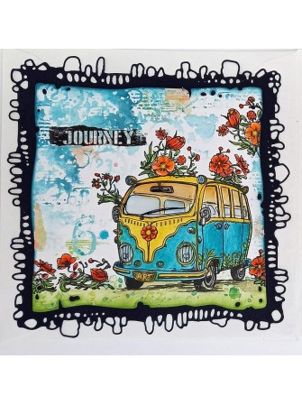 Tampon Clear N° 1184 : Babylon Camper - Collection "Seaside Serenade" - Aall & Create