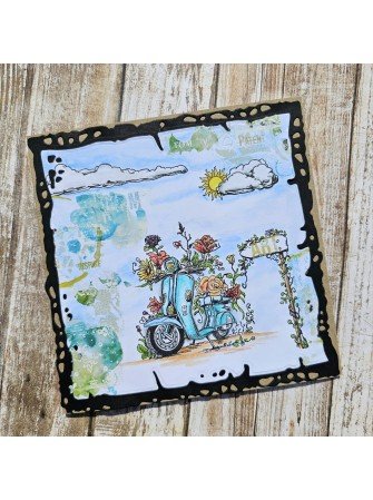Tampon Clear N° 1185 : Beach Bikers - Collection "Seaside Serenade" - Aall & Create
