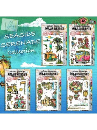 Tampon Clear N° 1185 : Beach Bikers - Collection "Seaside Serenade" - Aall & Create