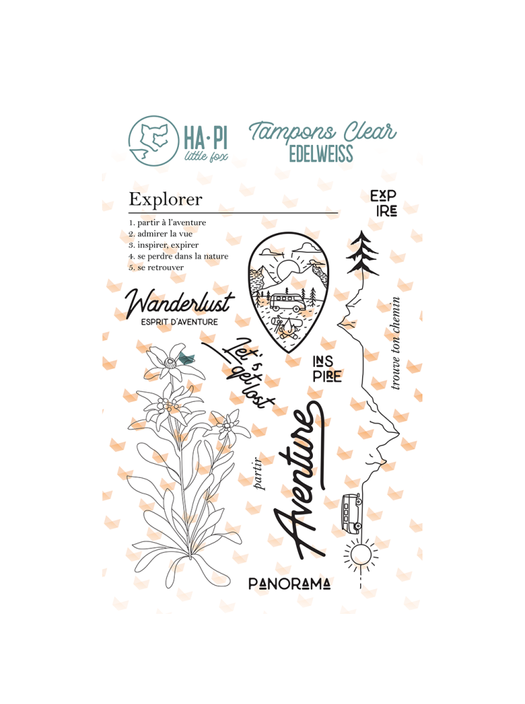 Wanderlust - Collection "Edelweiss" - Tampon clear - HA PI Little fox