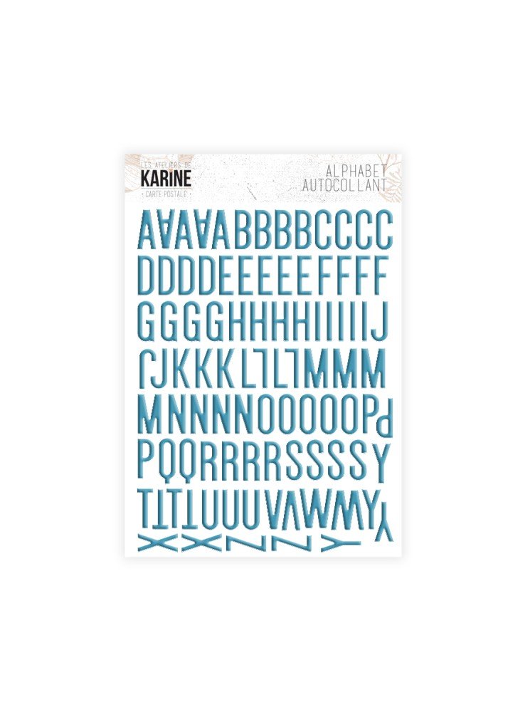 Alphabet Autocollant turquoise - Collection "Carte Postale" - Les Ateliers de Karine