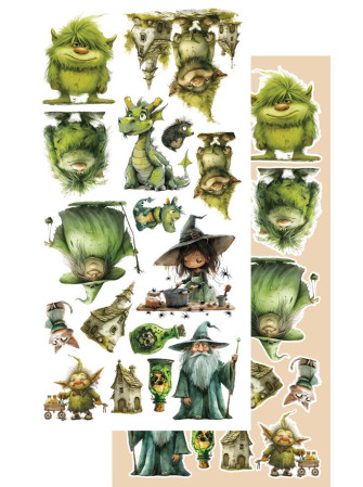 Pack de décors à découper  - Collection  "Tales of moss and fern"  - Alchemy of Art