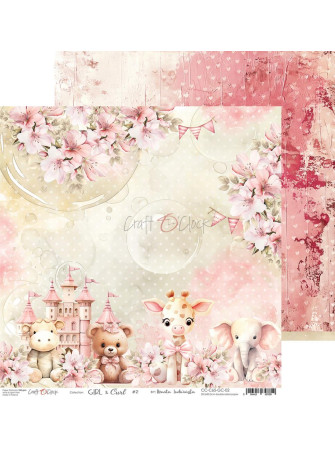 Pack papiers 20 x 20 cm - Mix imprimés + basics - Collection "Girl & Curl" - Craft O'Clock