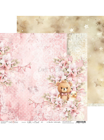 Pack papiers 20 x 20 cm - Mix imprimés + basics - Collection "Girl & Curl" - Craft O'Clock