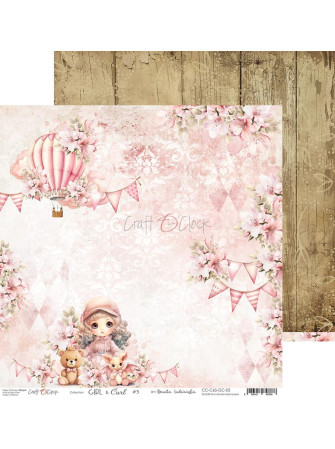 Pack papiers 20 x 20 cm - Mix imprimés + basics - Collection "Girl & Curl" - Craft O'Clock
