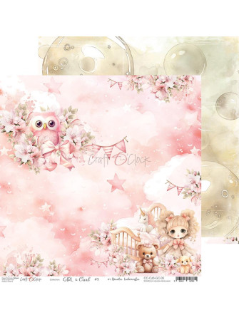 Pack papiers 20 x 20 cm - Mix imprimés + basics - Collection "Girl & Curl" - Craft O'Clock