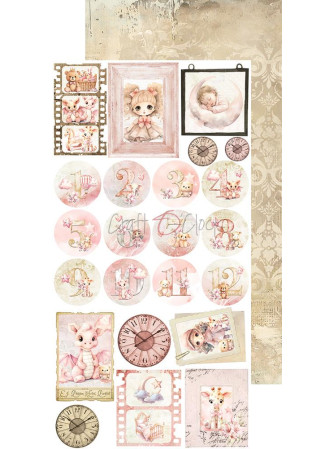 Pack de décors à découper - Flowers & My First Year- Collection  "Girl & Curl"  - Craft O'Clock