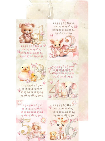 Pack de décors à découper - Flowers & My First Year- Collection  "Girl & Curl"  - Craft O'Clock