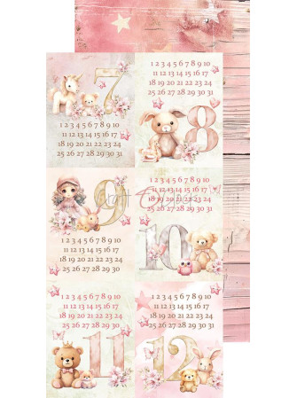 Pack de décors à découper - Flowers & My First Year- Collection  "Girl & Curl"  - Craft O'Clock