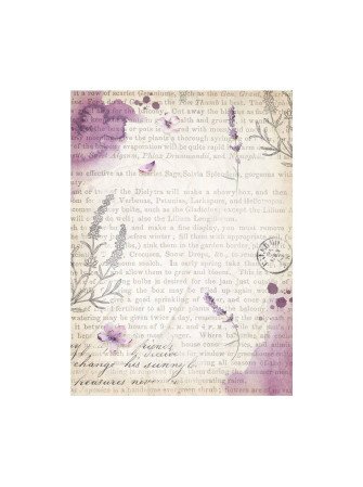 Backgound - Collection Romantic "Lavender" - Feuille de riz -  Stamperia