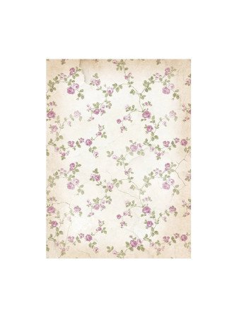 Backgound - Collection Romantic "Lavender" - Feuille de riz -  Stamperia