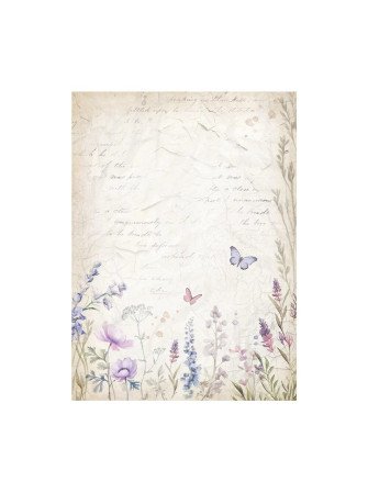Backgound - Collection Romantic "Lavender" - Feuille de riz -  Stamperia