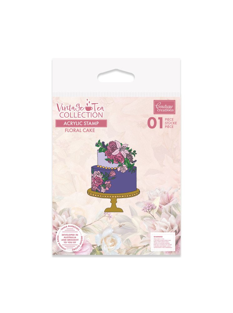 Floral Cake - Tampon clear - Collection "Vintage Tea" - Couture Créations