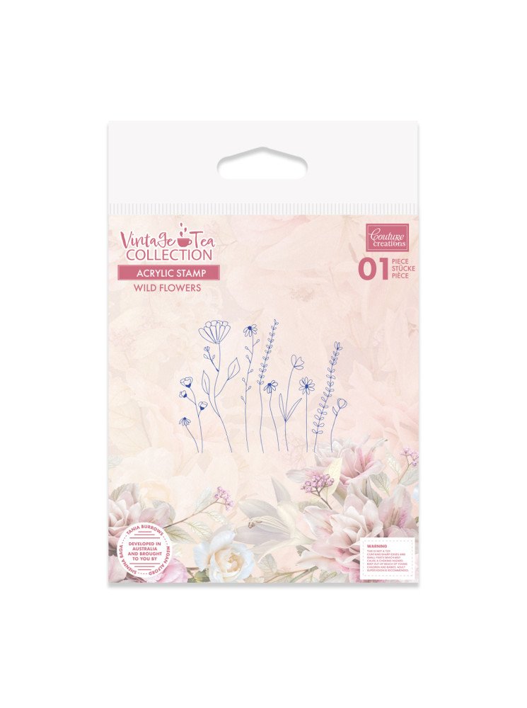 Wild Flowers - Tampon clear - Collection "Vintage Tea" - Couture Créations
