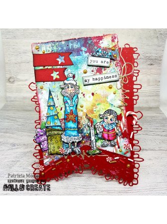 Tampon clear N° 1213 : Sweet Sheep Family - Collection "Yuletide Extravaganza" - Aall & create