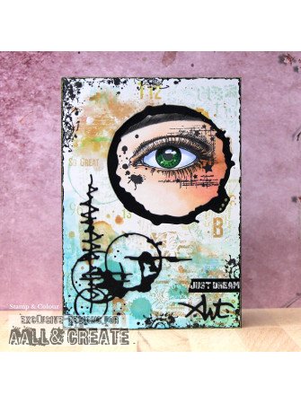 Tampon clear N° 1154 : Eyeful - Collection "Pop Corn" - Aall & create