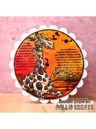 Tampon clear N° 1128 : Giraffe's Paradise - Collection "Paradise Pets" - Aall & create