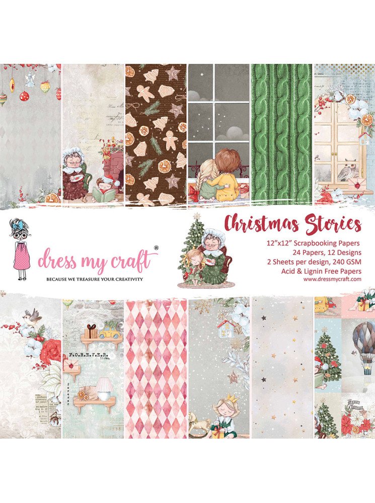 Pack papiers - Collection "Christmas Stories" - Dress my Craft