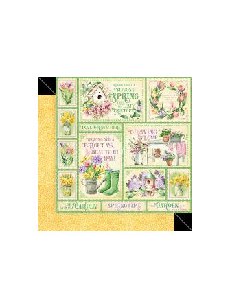 set de 16 papiers imprimés double face - graphic 45 - grow with love