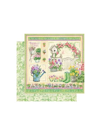 set de 16 papiers imprimés double face - graphic 45 - grow with love