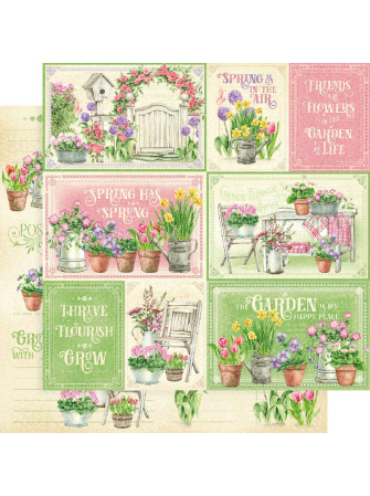 set de 16 papiers imprimés double face - graphic 45 - grow with love