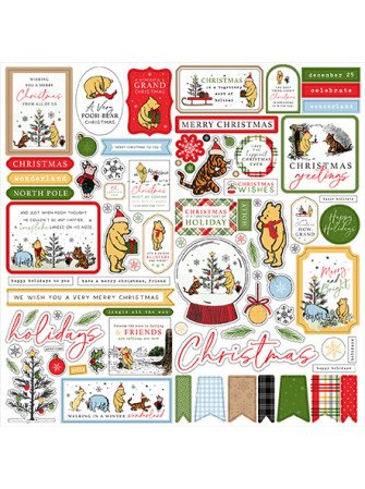 Pack 12 papiers imprimés - Collection "Winnie The Pooh Christmas" - Echo Park
