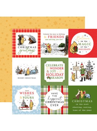 Pack 12 papiers imprimés - Collection "Winnie The Pooh Christmas" - Echo Park