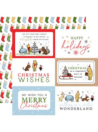 Pack 12 papiers imprimés - Collection "Winnie The Pooh Christmas" - Echo Park